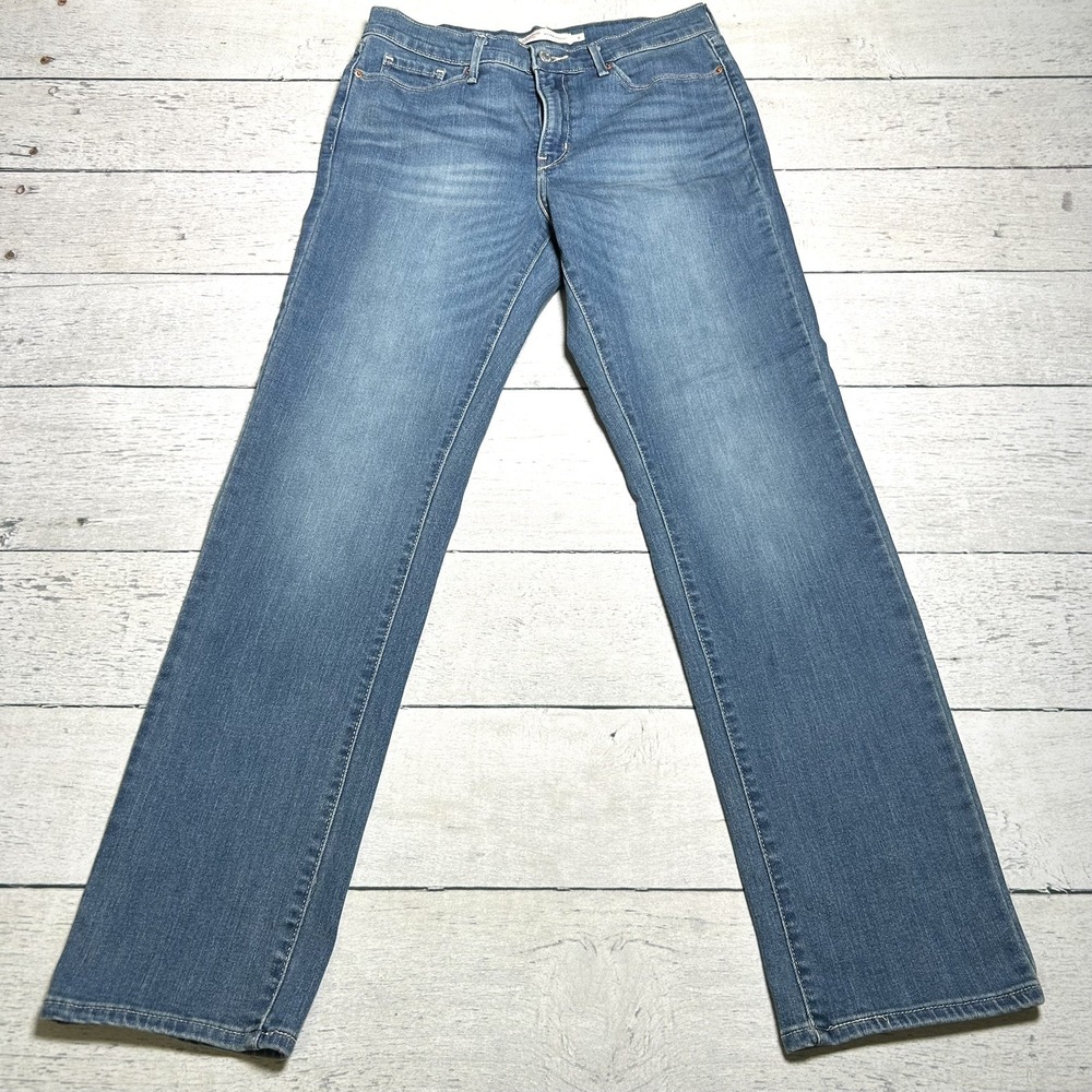 Levi’s Signature Mid Rise Straight Jeans Womens 8 Blue Denim W29 L32 NWT